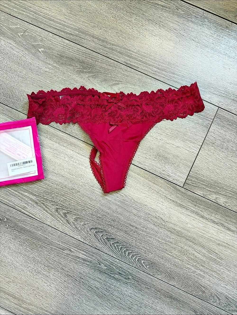 Lace Thong in Red NWT